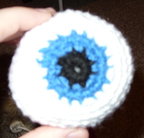 Crocheted eyeball