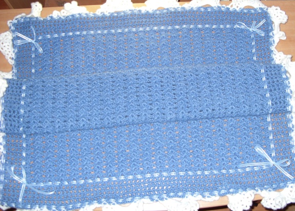 Katie's blue vintage afghan