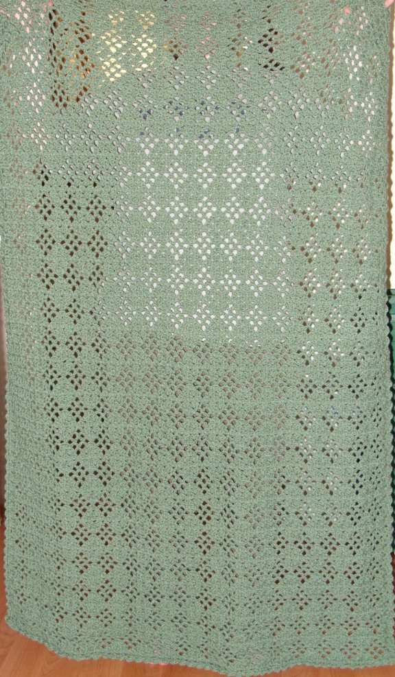 Sarah's green diamond afghan